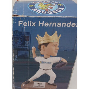 Felix Hernandez Bobblehead King Crown SoundTransit AquaSox SGA Sealed Figurine